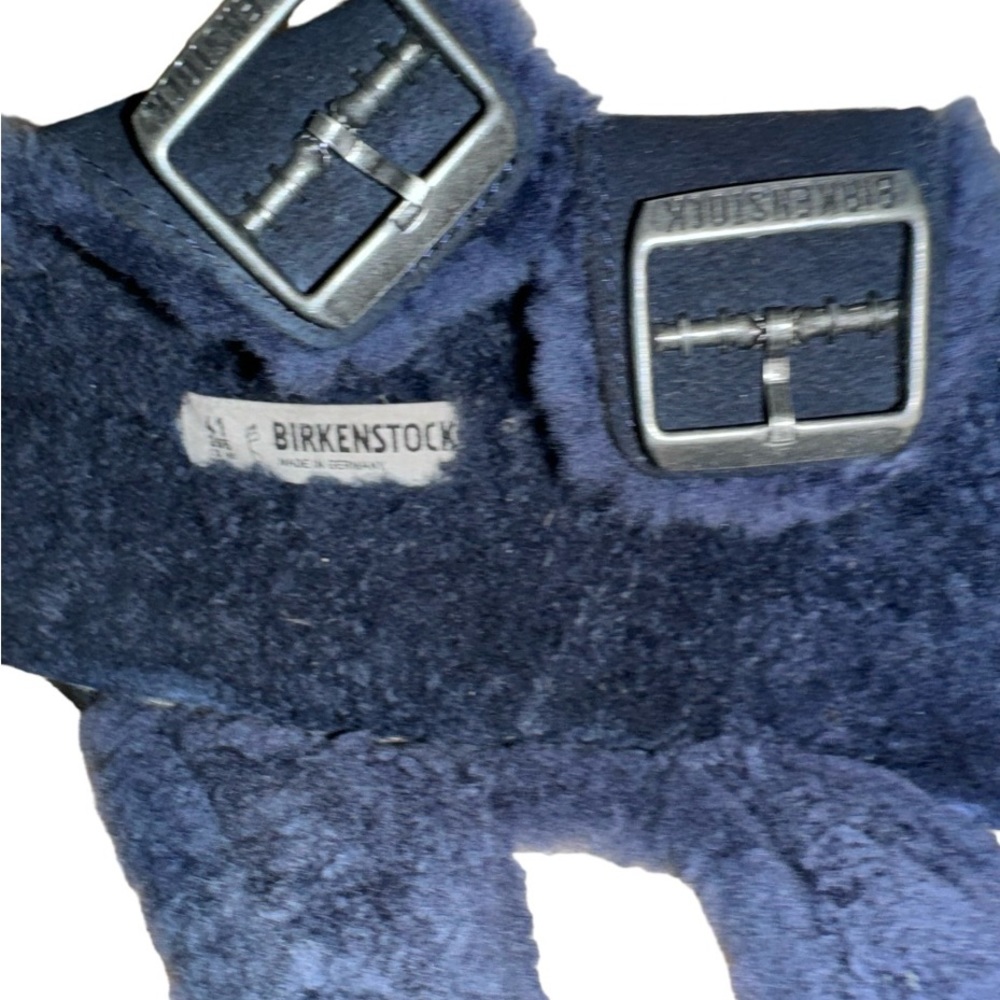 BIRKENSTOCK Arizona blue fur suede sandals women’s shoes size 41 10 10.5 - Picture 5 of 17